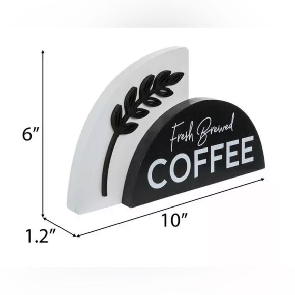 Fresh Brewed Coffee Arch Wood Decor - Picture 2 of 3